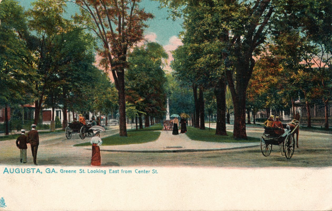Greene Street, österut från Center Street, Augusta, Georgia, Amerika, c1910 av Unbekannt
