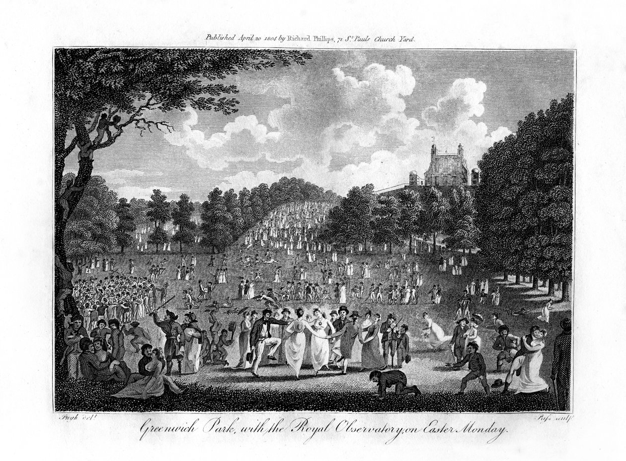 Greenwich Park, med Royal Observatory, på annandag påsk, London, 1804 av Unbekannt