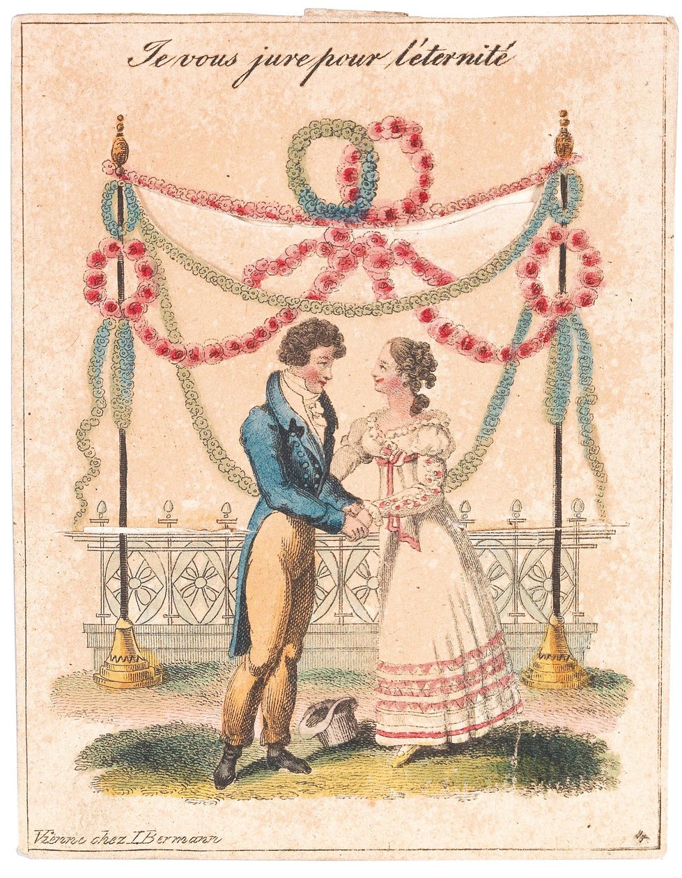 Gratulationskort jag svär dig för evighet, Kärlek och trohet, efter 1815. av Unbekannt