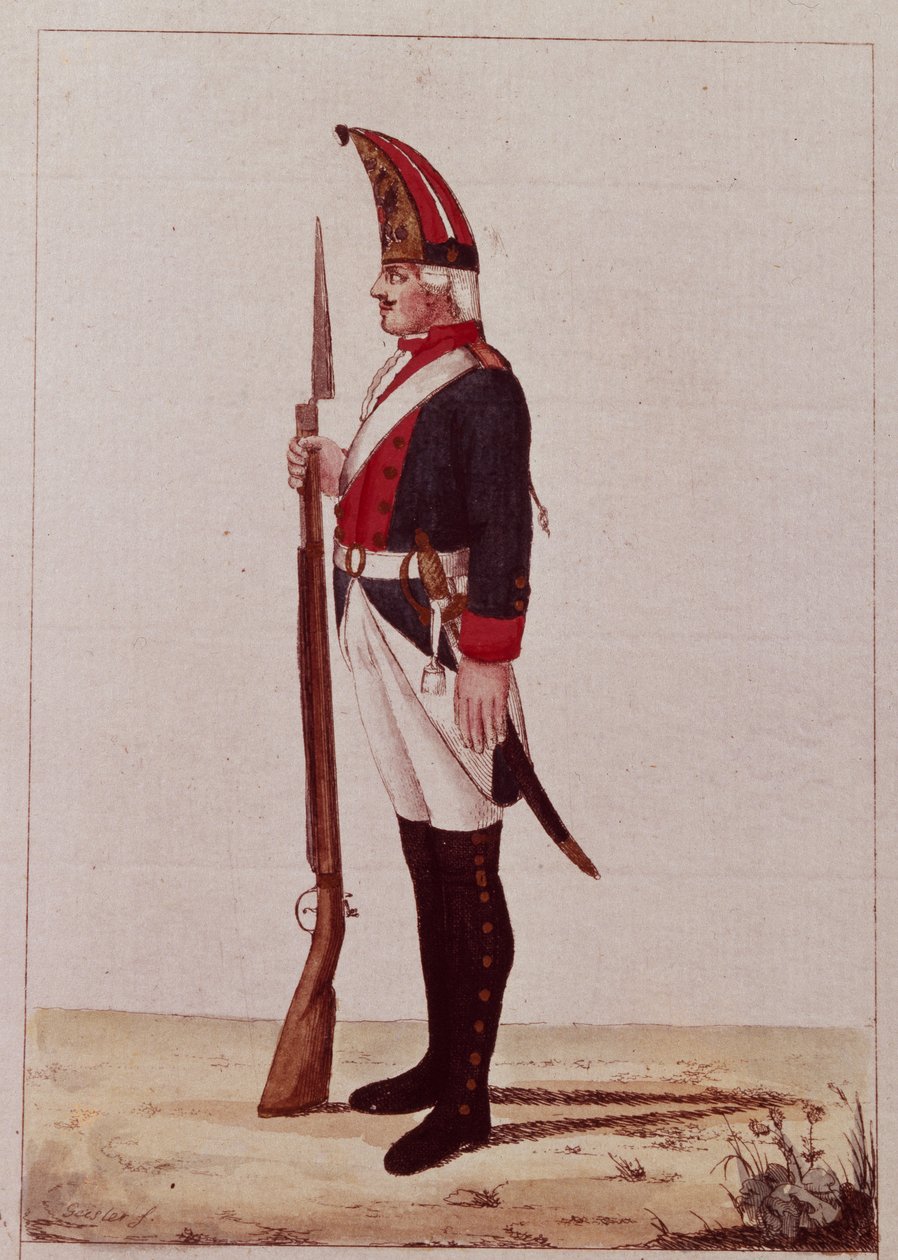 Grenadier från första marinbataljonen, 1786 av Unbekannt
