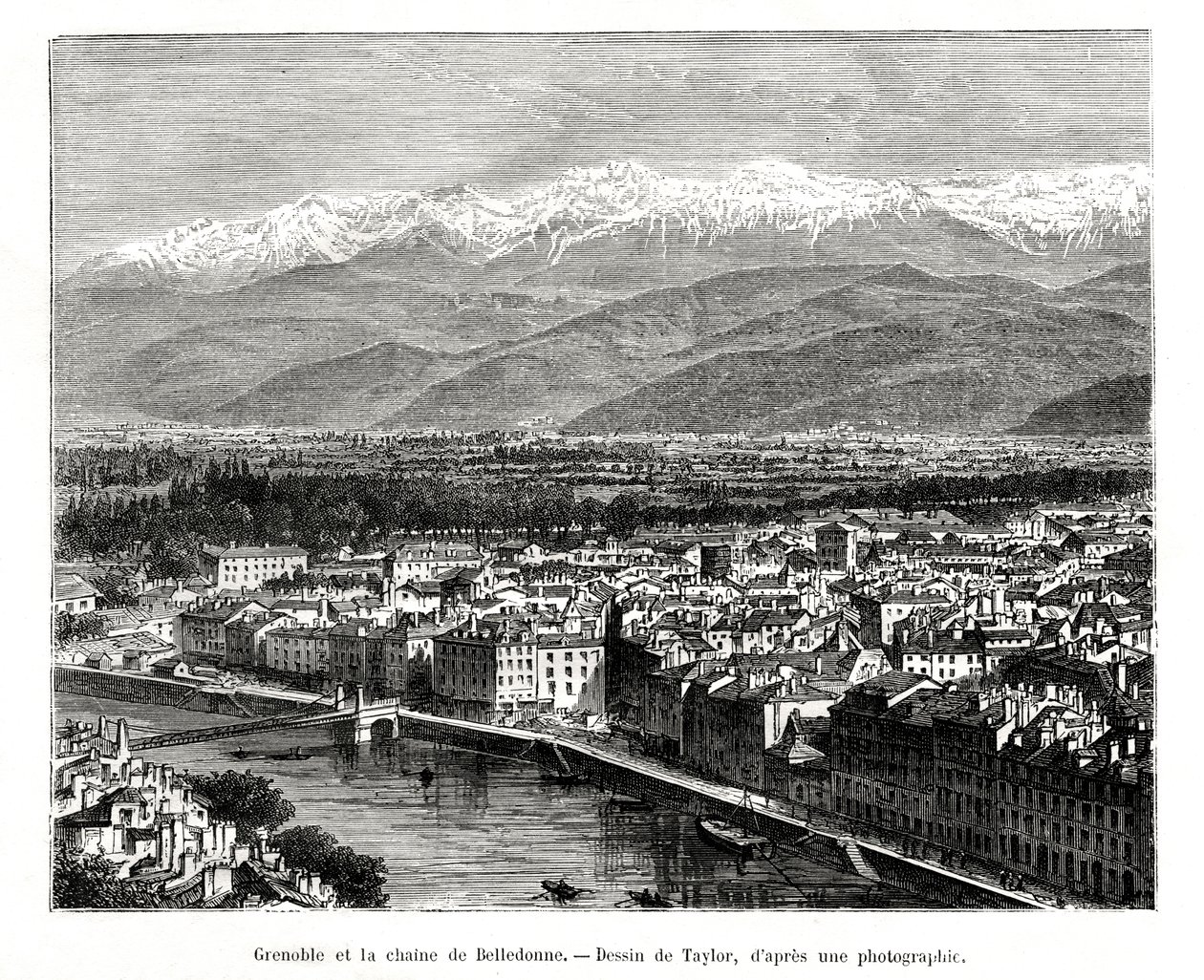 Grenoble från Belledonne-området, Frankrike, 1886 av Unbekannt