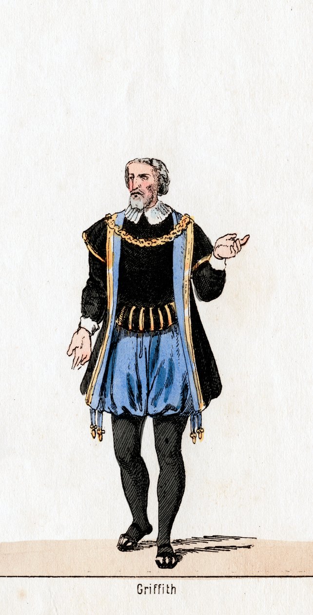 Griffith, kostymdesign för Shakespeares pjäs, Henry VIII, 1800-talet av Unbekannt