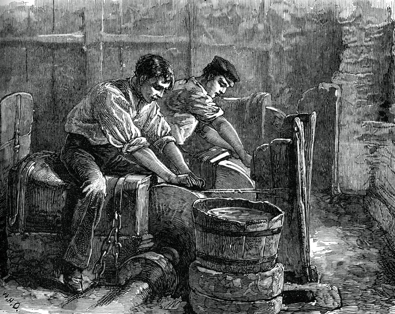 Slipmaskiner i arbete på ett hjul, c1880 av Unbekannt