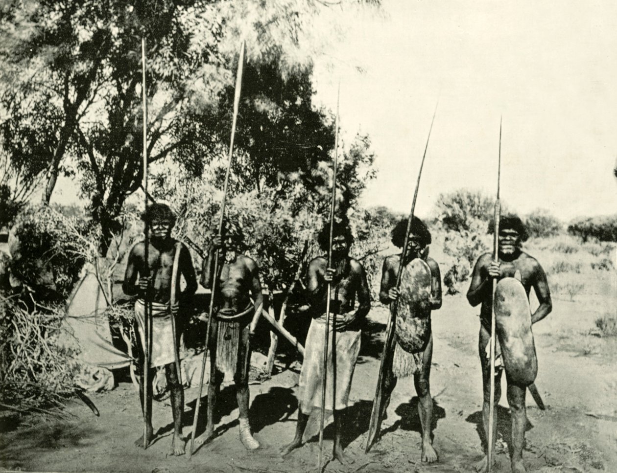 Grupp av aboriginalmän, Queensland, Australien, 1901. av Unbekannt