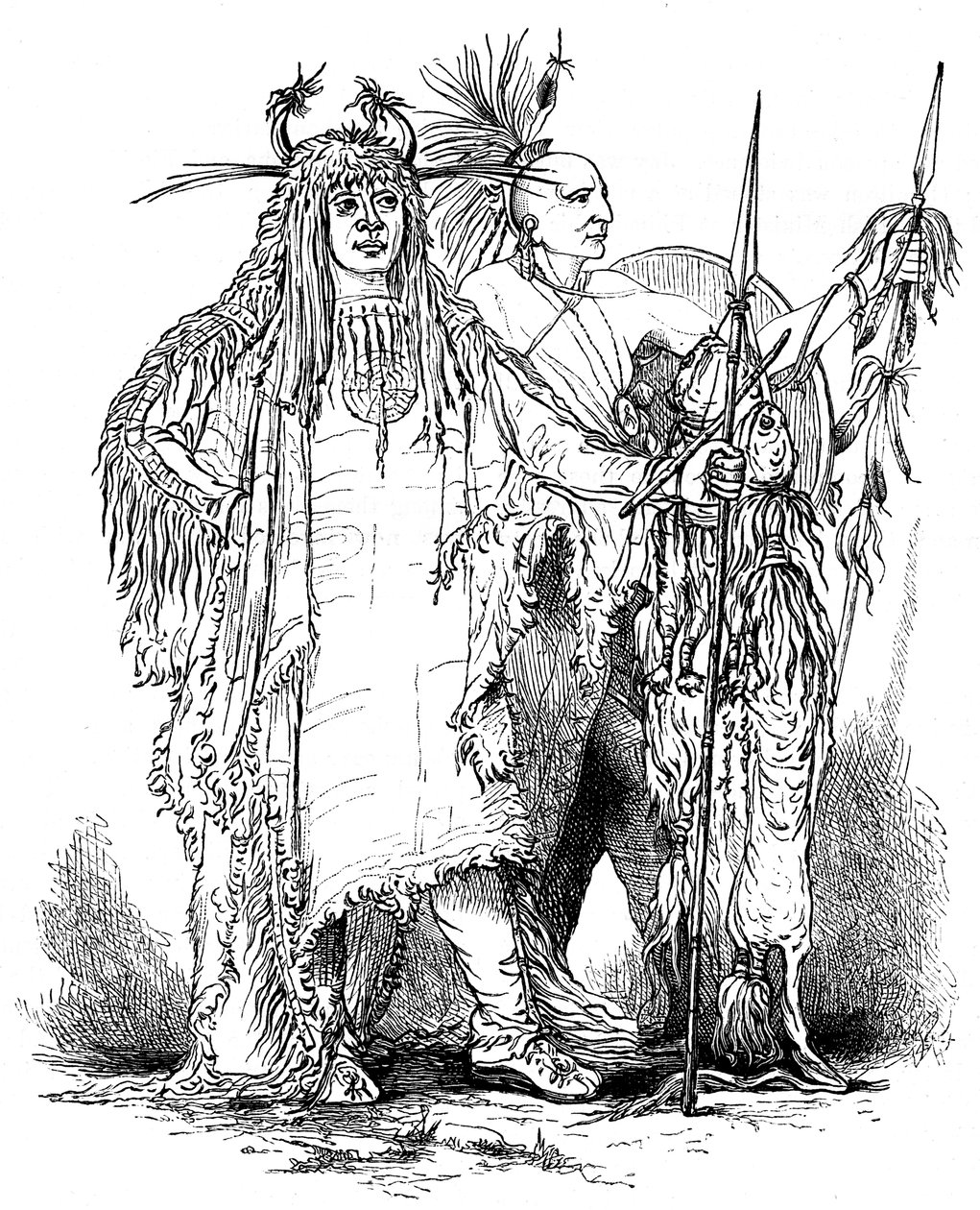 Grupp av gränsindianer, c sent 1700-tal c1880 av Unbekannt