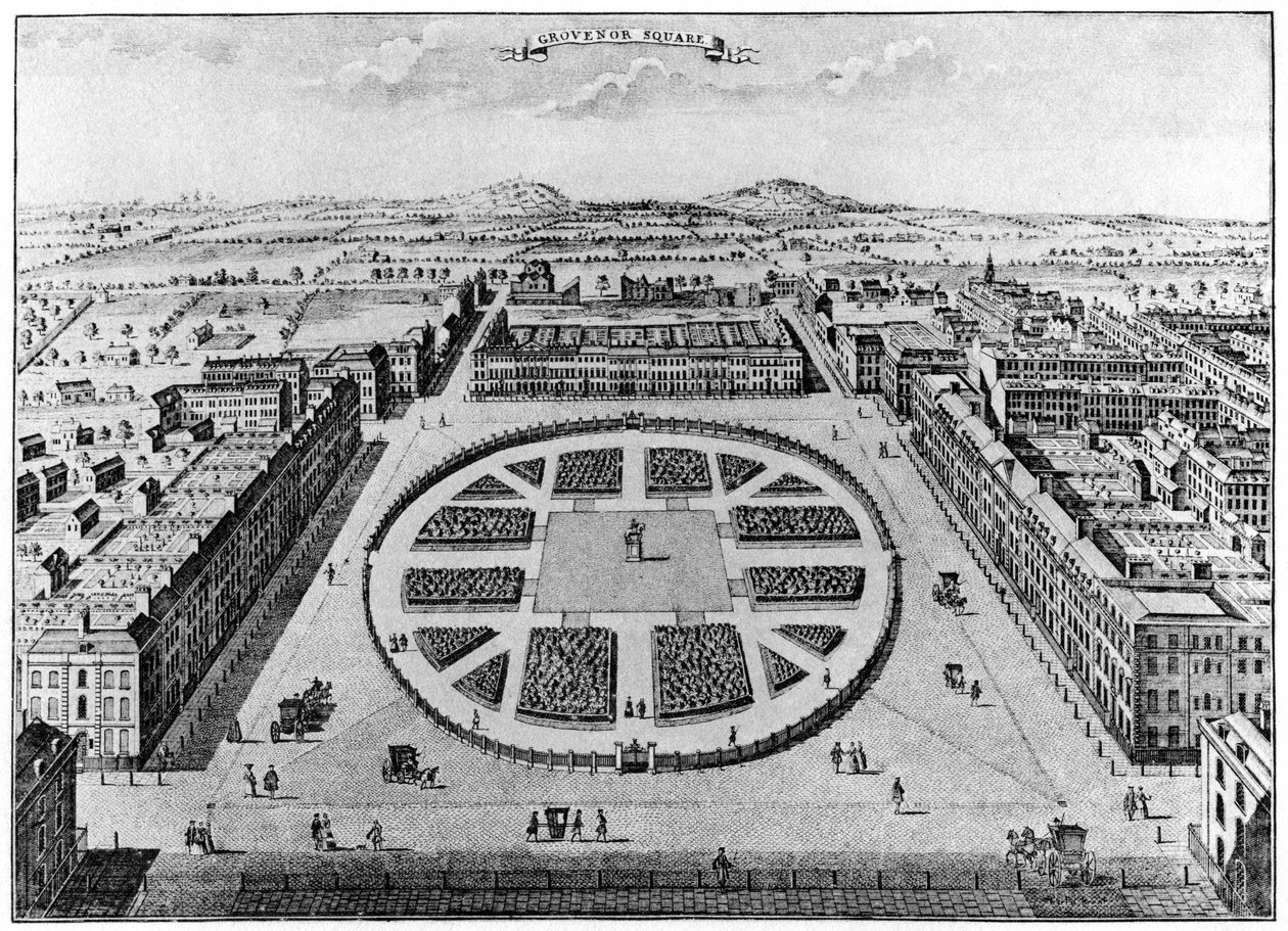 Grosvenor Square, London, 1700-talet 1907 av Unbekannt