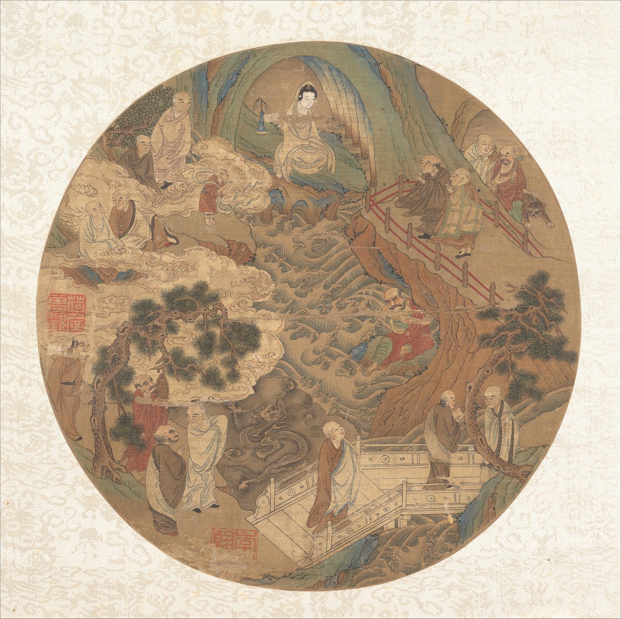 Guanyin och de sexton luohans, 1500-1600-talet. av Unbekannt