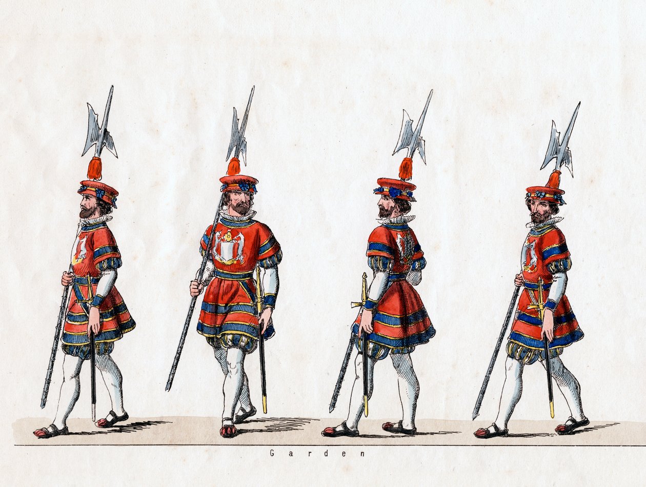 Vakt, kostymdesign för Shakespeares pjäs, Henry VIII, 1800-talet av Unbekannt