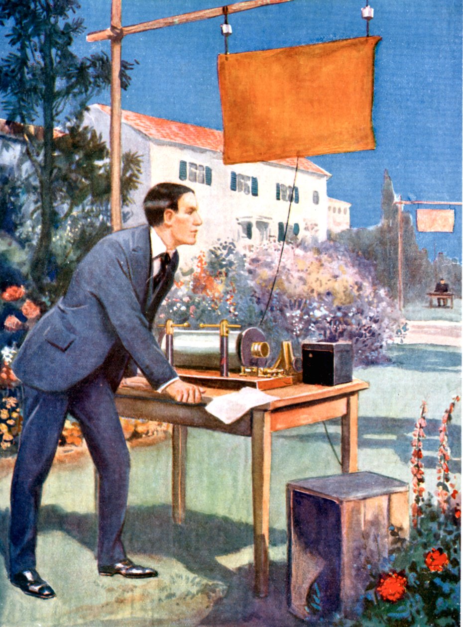Guglielmo Marconi 1874-1937, italiensk fysiker och radiopionjär av Unbekannt