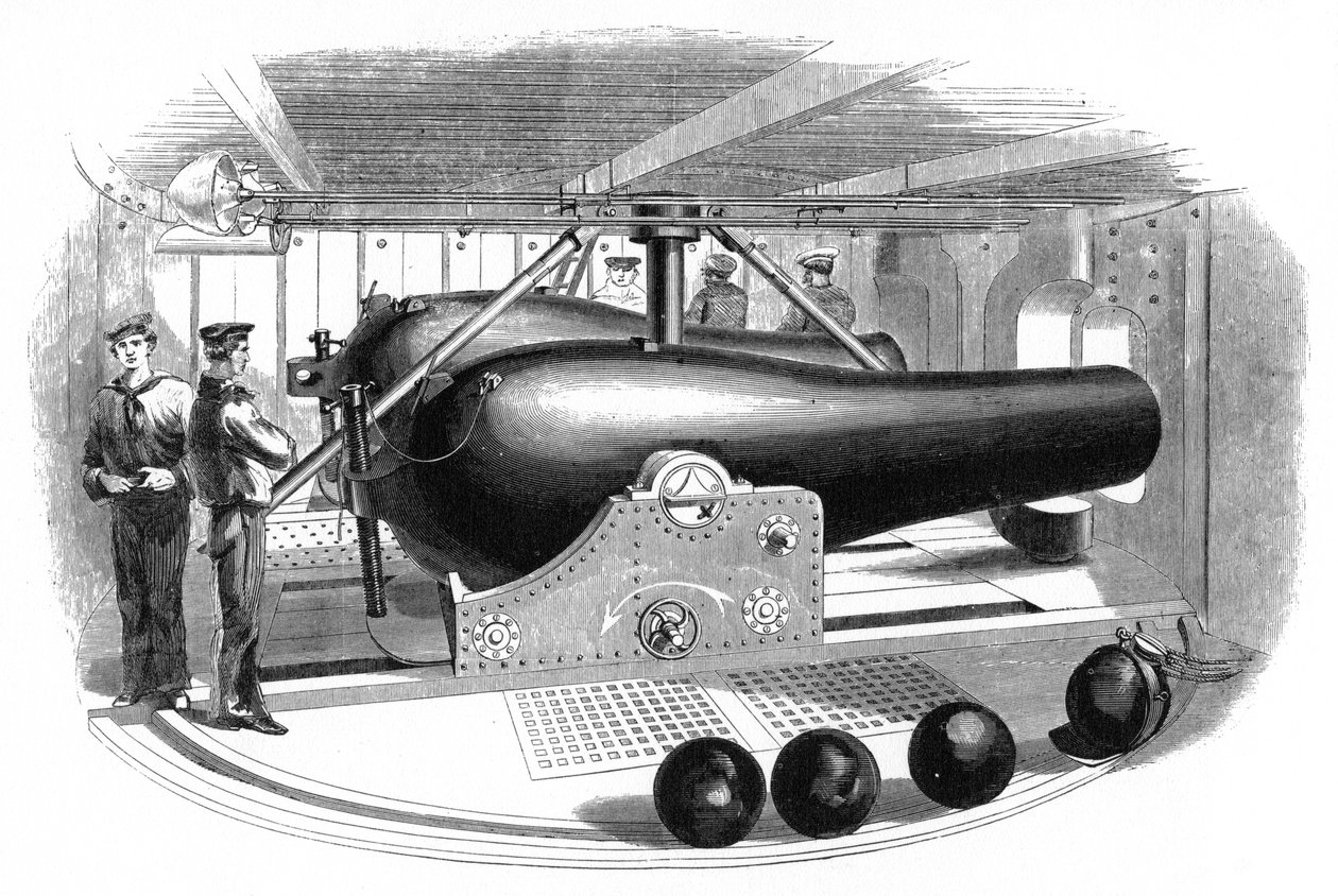 Gun Turret ombord på USS Passaic, c1860-talet av Unbekannt