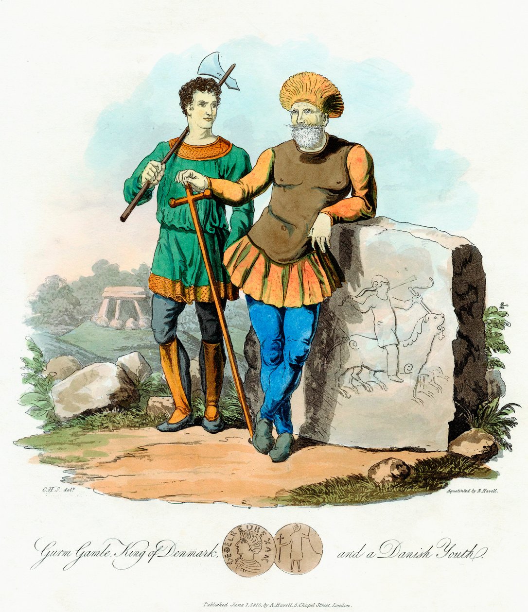 Gurm Gamle Gormo, kung av Danmark från 840, 1815 av Unbekannt