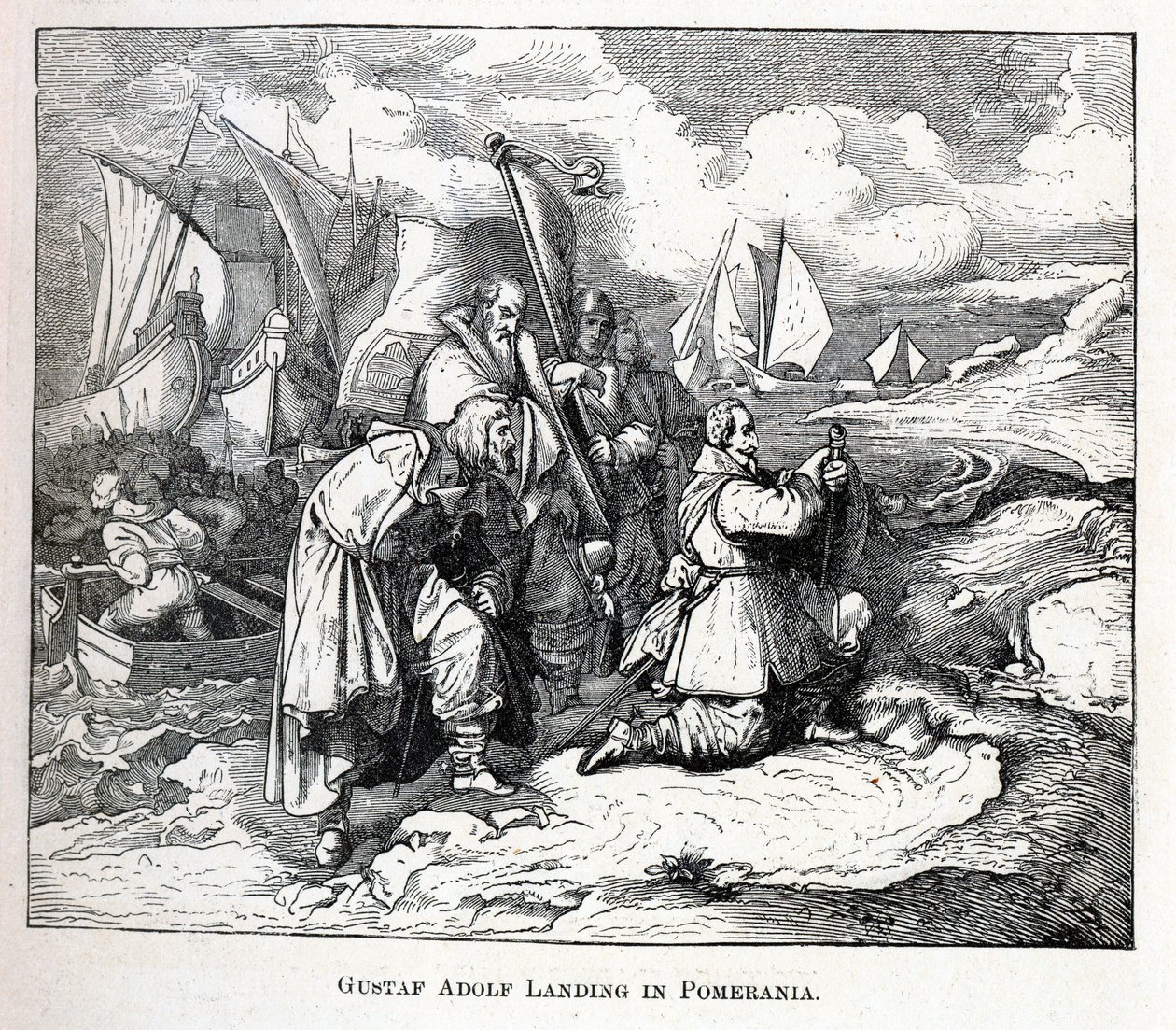 Gustav Adolf landstigning i Pommern, 1882 av Unbekannt