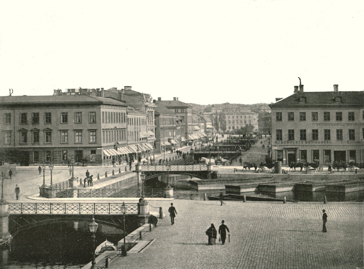 Gustav Adolfs torg and Ostra Hamngatan, Gothenburg, Sweden, 1895. av Unbekannt