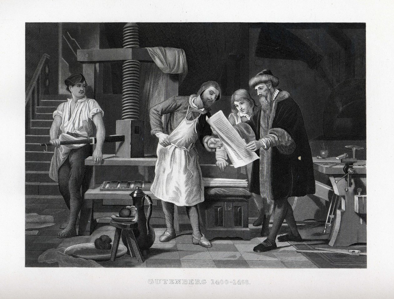 Gutenberg 1400-1468, 1882 av Unbekannt