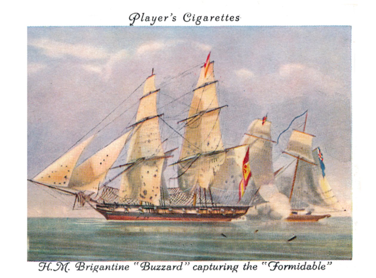 H.M.Brigantine Buzzard fångar the Formidable, 1936. av Unbekannt