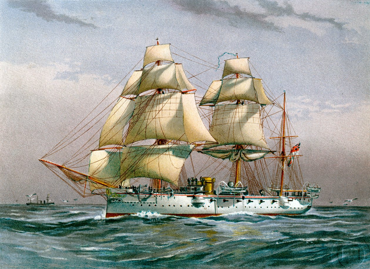 HMS Calliope, Royal Navy 3:e klass kryssare, c1890-c1893 av Unbekannt