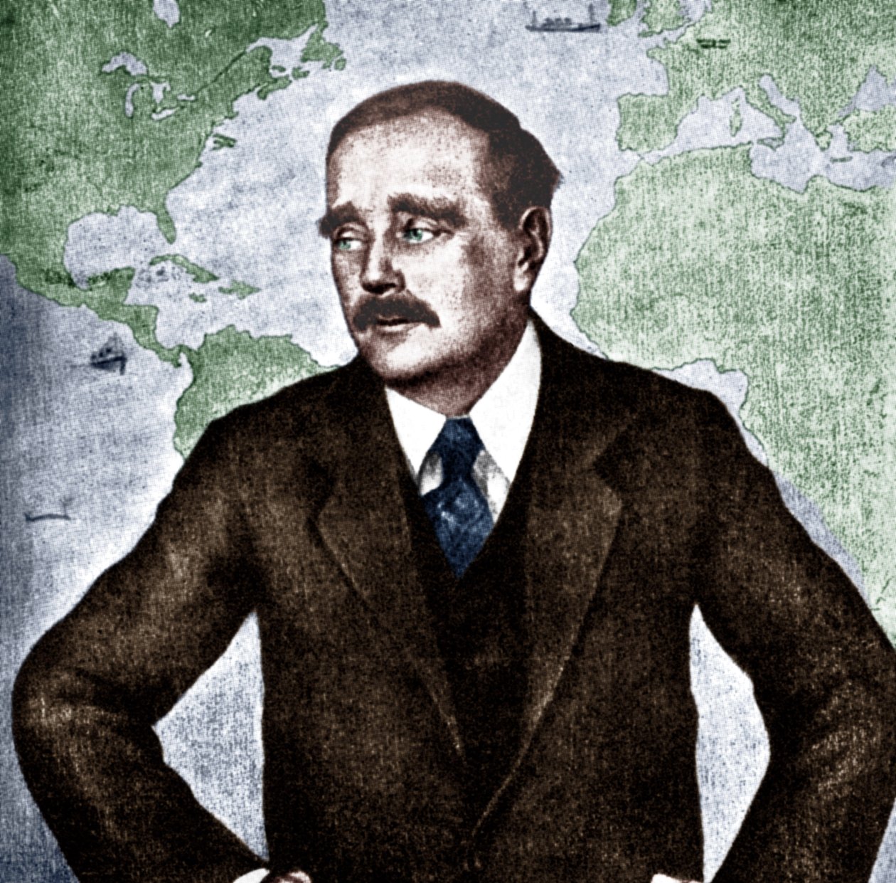 H G Wells - porträtt av den engelska romanförfattaren, journalisten, sociologen och historikern, ca. 1933. 21 september 1866 - 13 augusti 1946. Världarnas krig. av Unbekannt