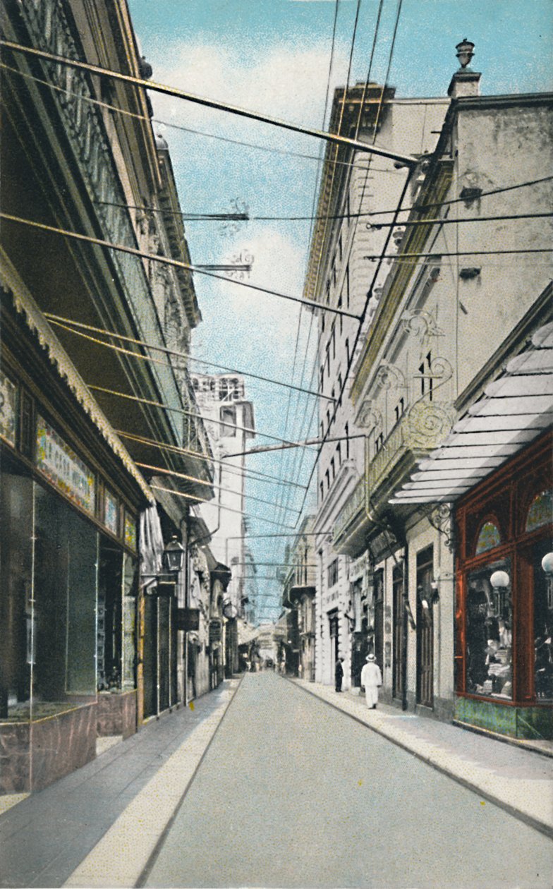 Havanna: Obispo O Pimargall Street. Bishop or Pimargall Street, c1910. av Unbekannt