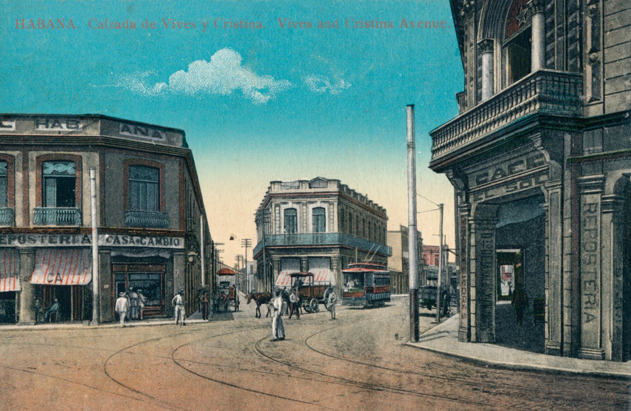 Havanna. Jagad av Vives och Cristina. Vives och Cristina Avenue, Kuba, c1910 av Unbekannt