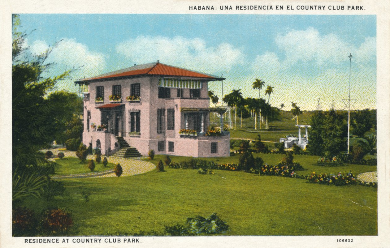 Havanna: Ett boende i Country Club Park. Bostad på Country Club Park, c1910 av Unbekannt