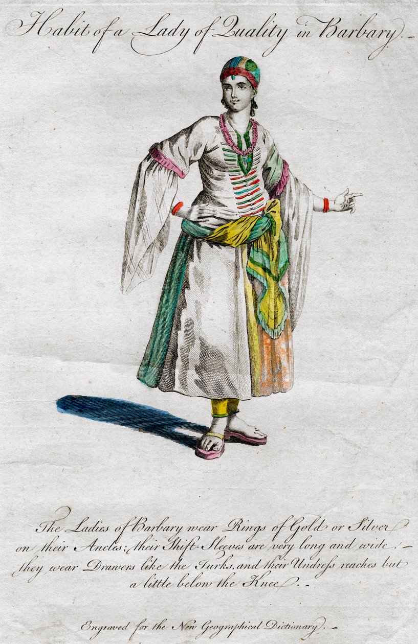 Habit of a Lady of Quality i Barbary, 1700-1800-talet av Unbekannt