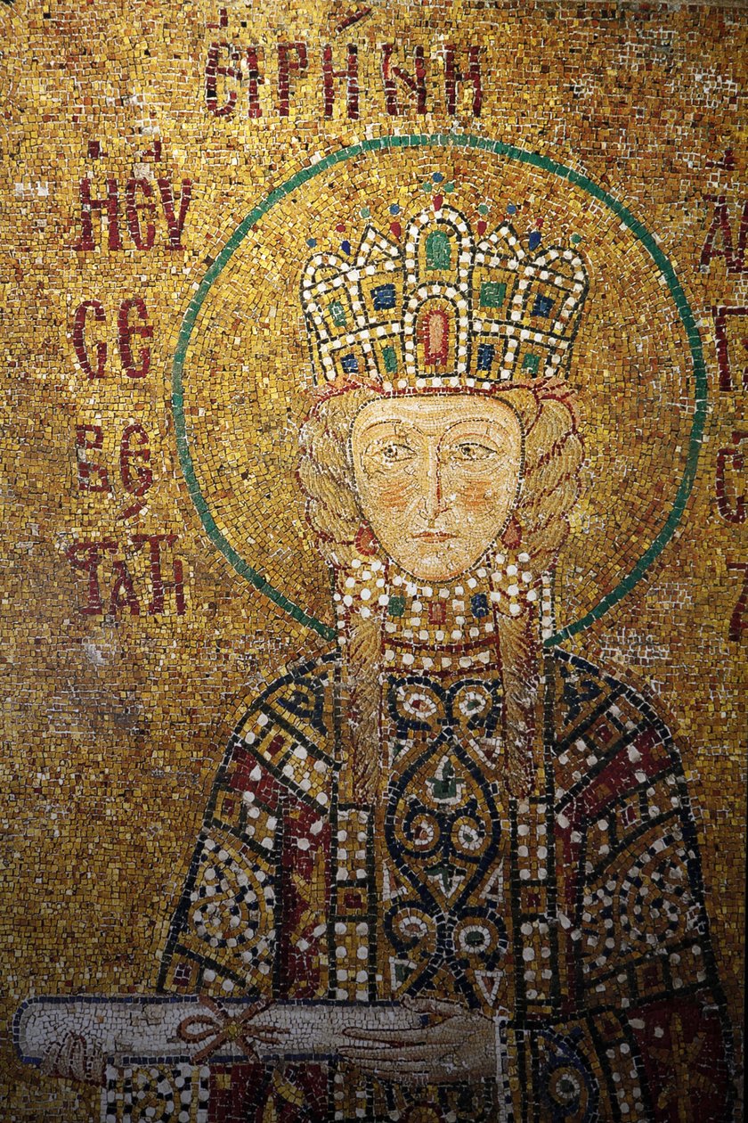 Hagia Sophia mosaik: Kejsarinnan Irene håller i en rulla Istanbul Turquie av Unbekannt