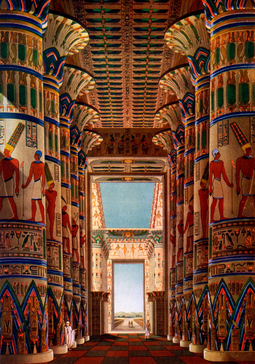 Hall of Columns, Karnak, Egypten, 1908-1909 av Unbekannt