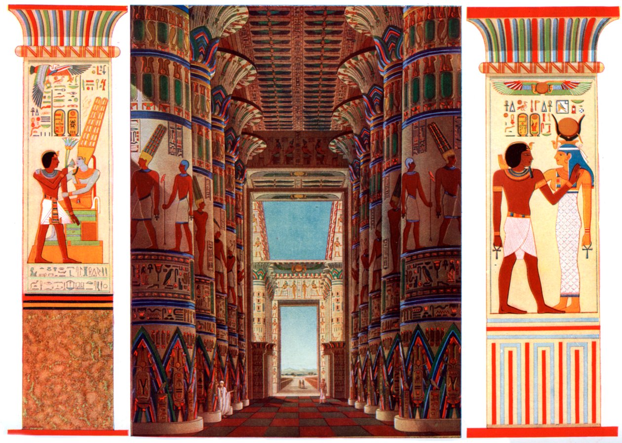 Hall of Columns i det stora templet i Karnak, Egypten, 1933-1934 av Unbekannt