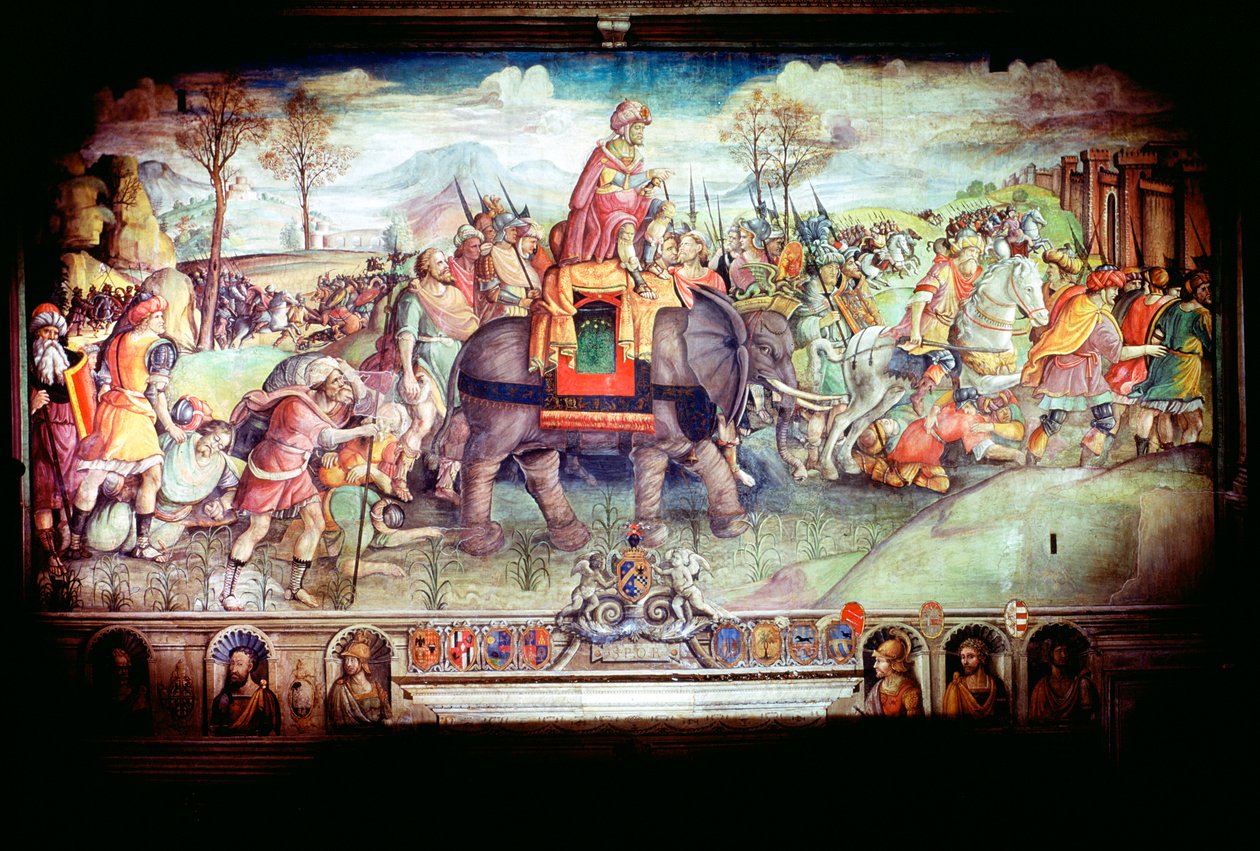 Hannibal och hans armé korsade Alperna, 218 f.Kr av Unbekannt