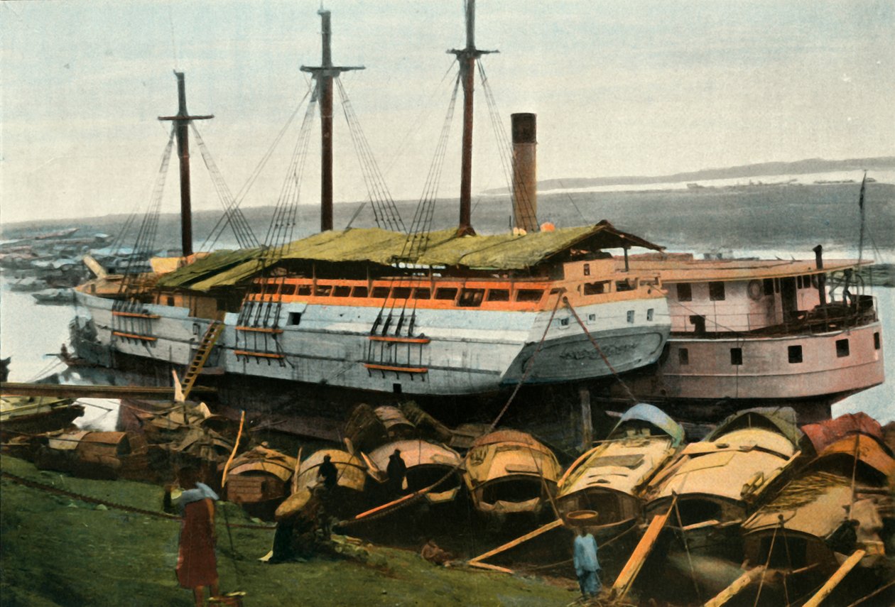 Hanoi. Bords Du Fleuve Rouge, Hanoi. På stranden av den röda floden, 1900. av Unbekannt