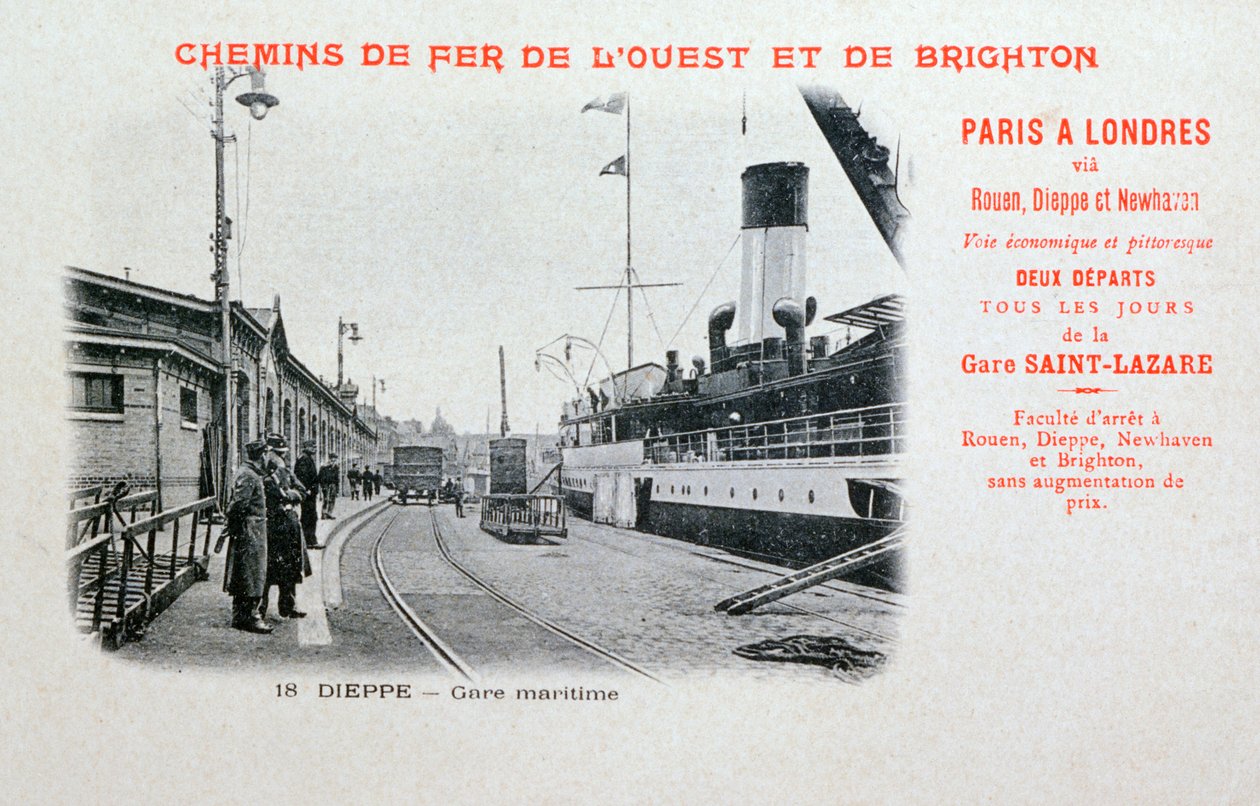 Hamnstation, Dieppe, c1900 av Unbekannt
