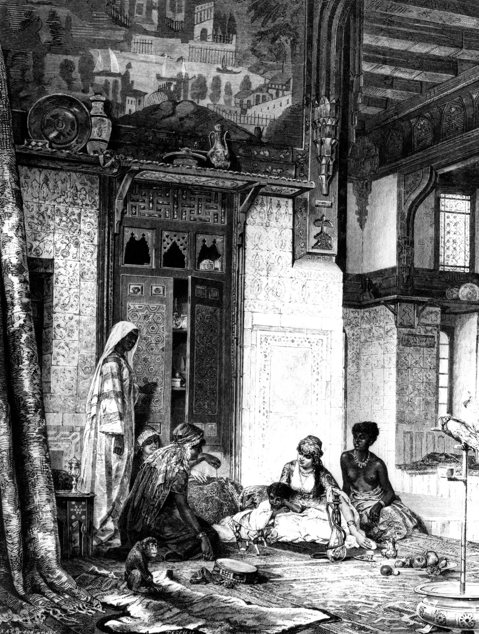 Harem i en kalifherrgård, 1880 av Unbekannt