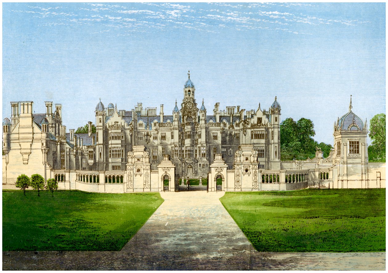 Harlaxton Manor, Lincolnshire, hem för familjen Gregory, c1880 av Unbekannt