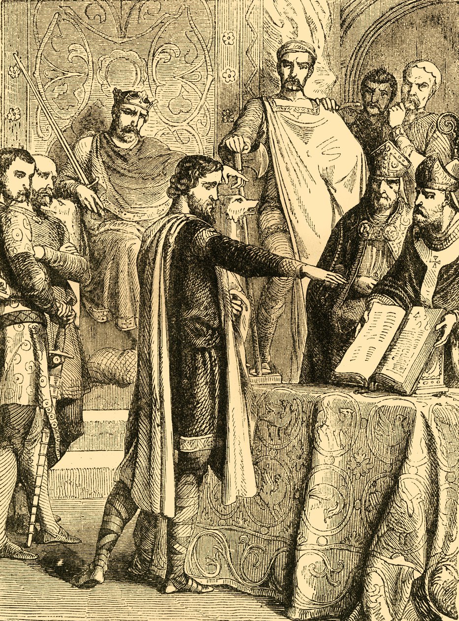 Harold svär att behålla hertigen av Normandies rätt till Englands tron, c1890. av Unbekannt