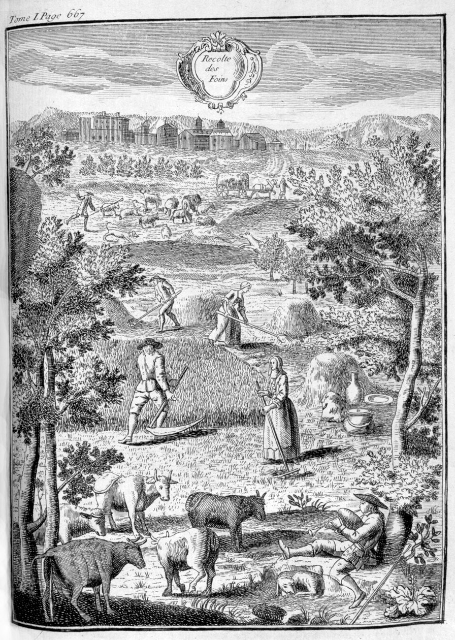 Att skörda höet, 1775 av Unbekannt