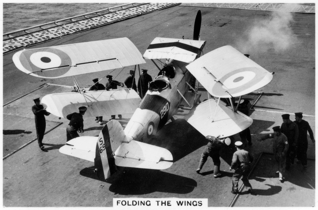 Hawker Osprey på hangarfartyget HMS Eagle, 1937 av Unbekannt