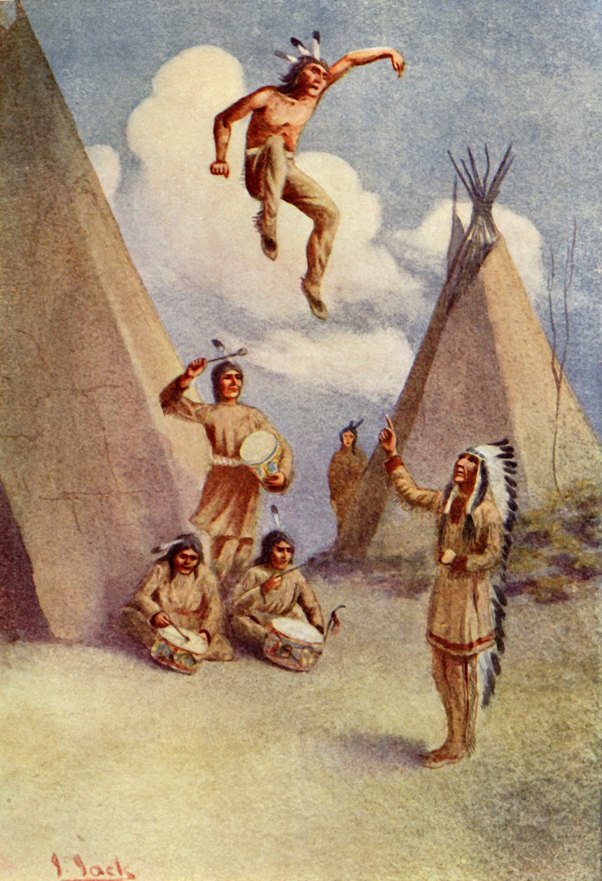 Han hoppade så högt att varje ben i hans kropp skakades, 1914. av Unbekannt