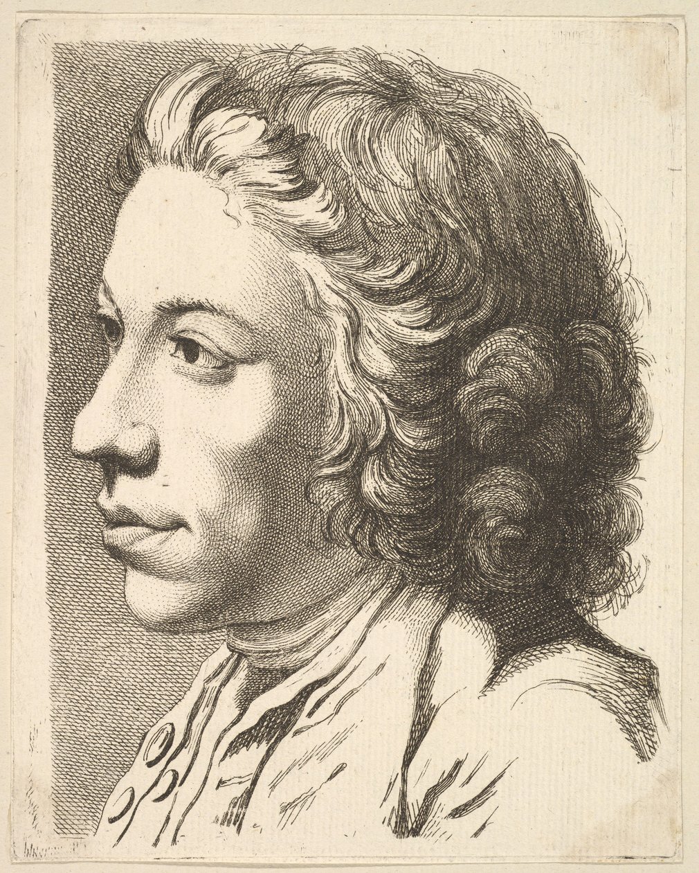 Chef för en man i profil, från Livre de Têtes Gravées efter F. Boucher och andra..., 1700-talet. av Unbekannt