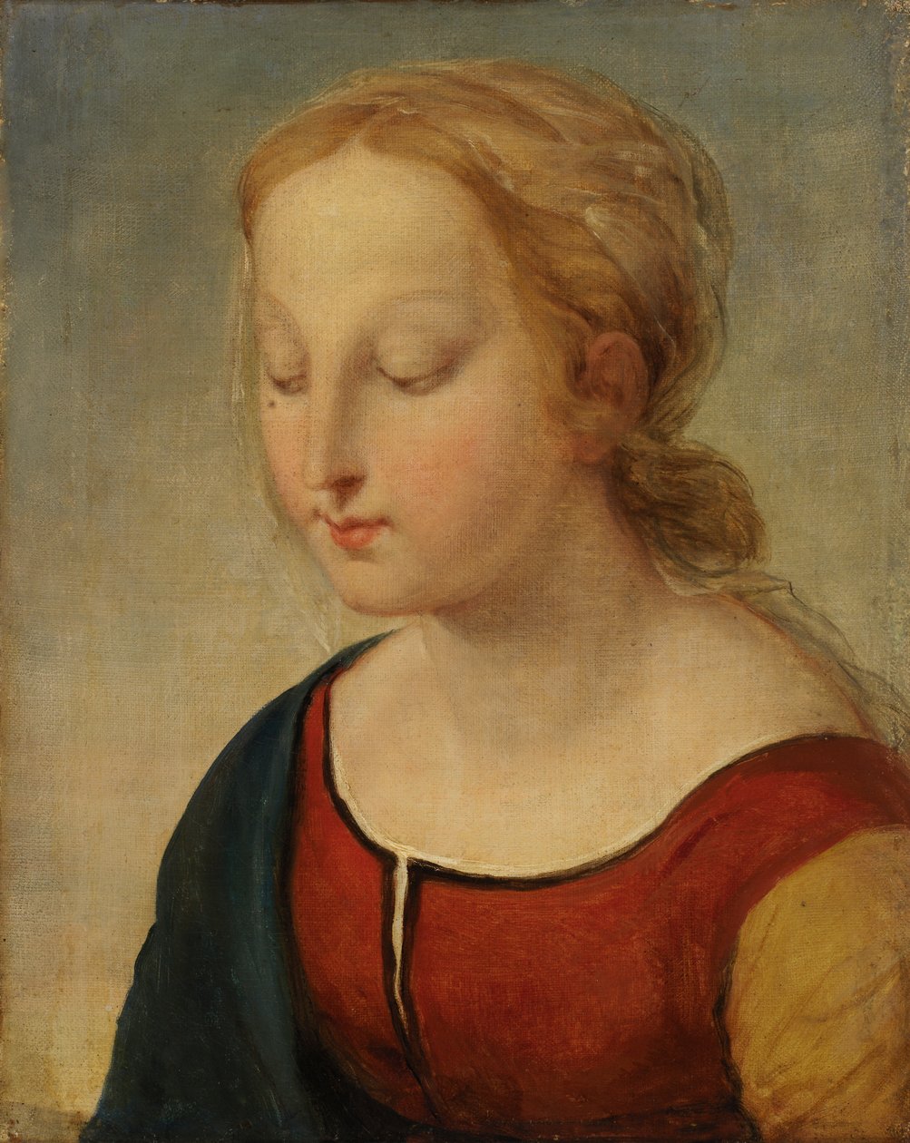 Madonnans huvud från la Belle Jardiniere, 1800-talet. av Unbekannt