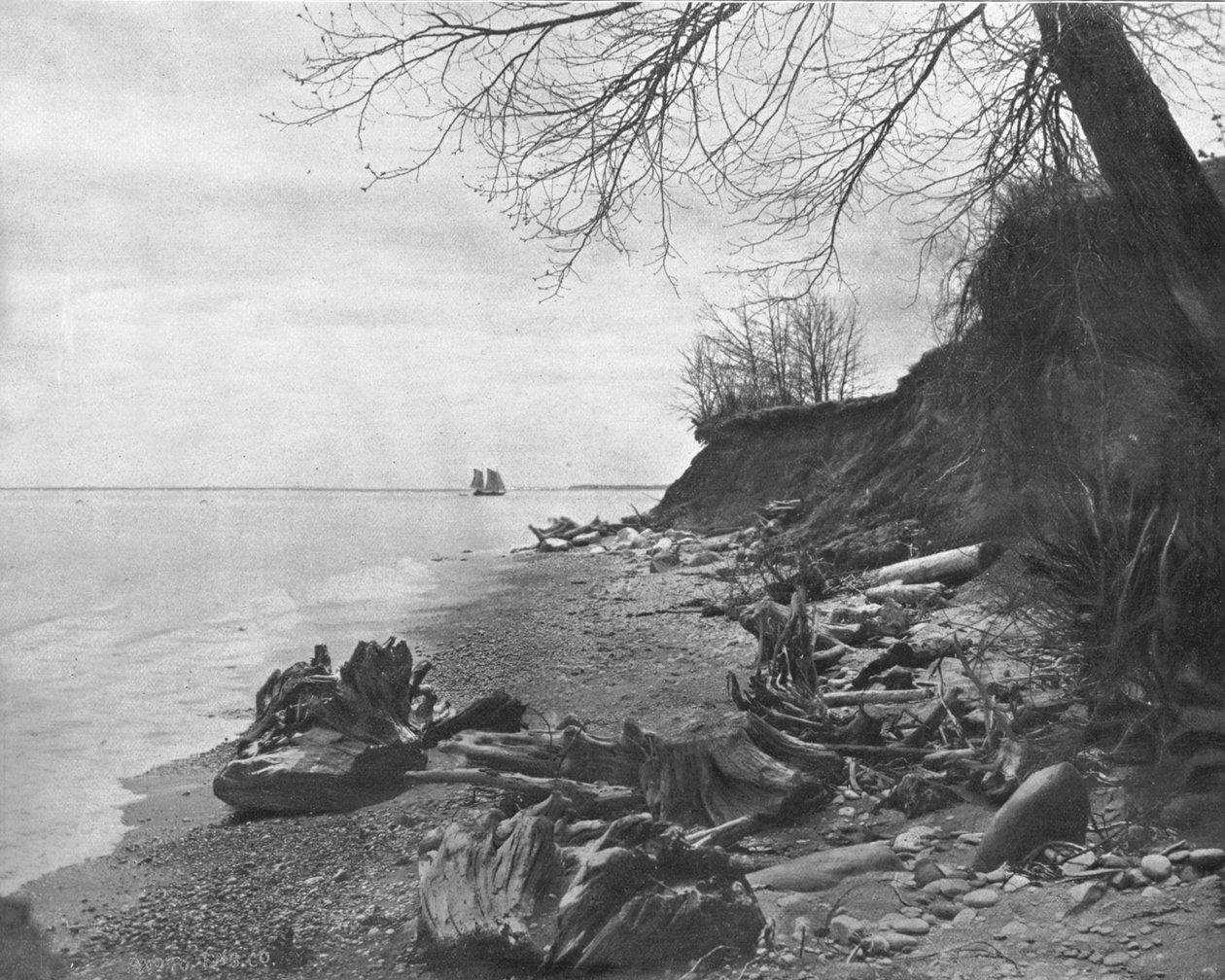 På väg mot stranden, Lake Michigan, USA, c1900. av Unbekannt