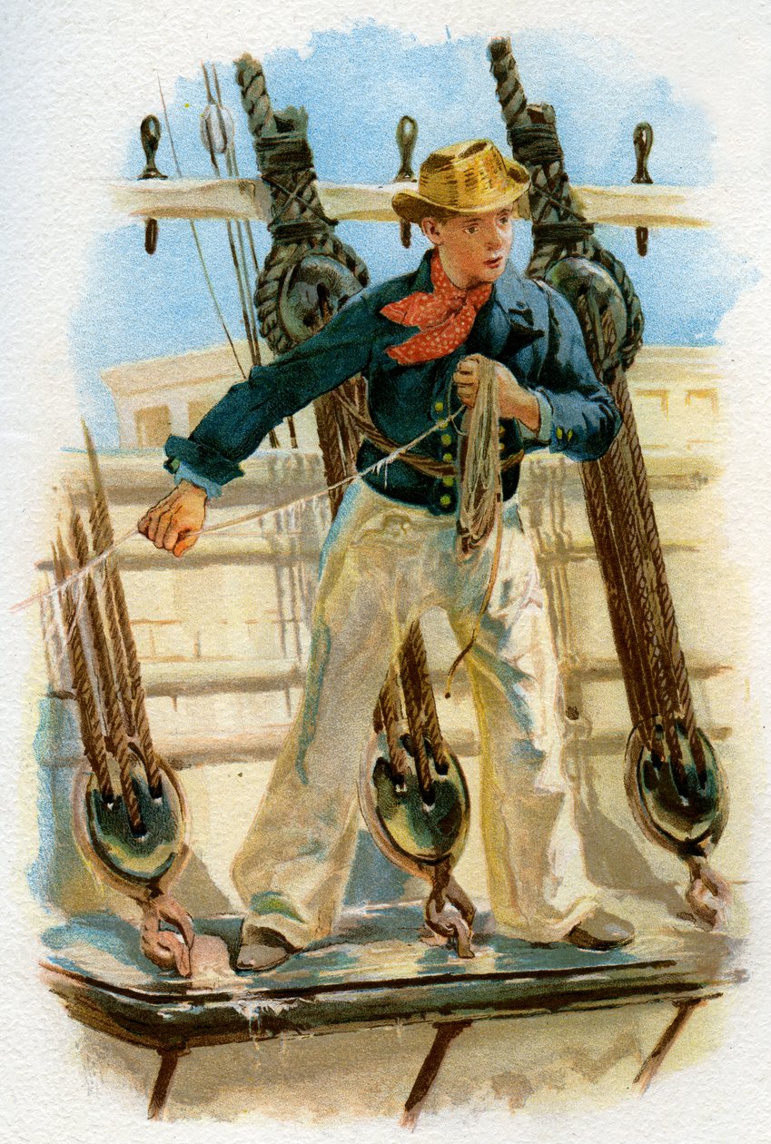 Heaving the lead, 1700-talet c1890-c1893 av Unbekannt