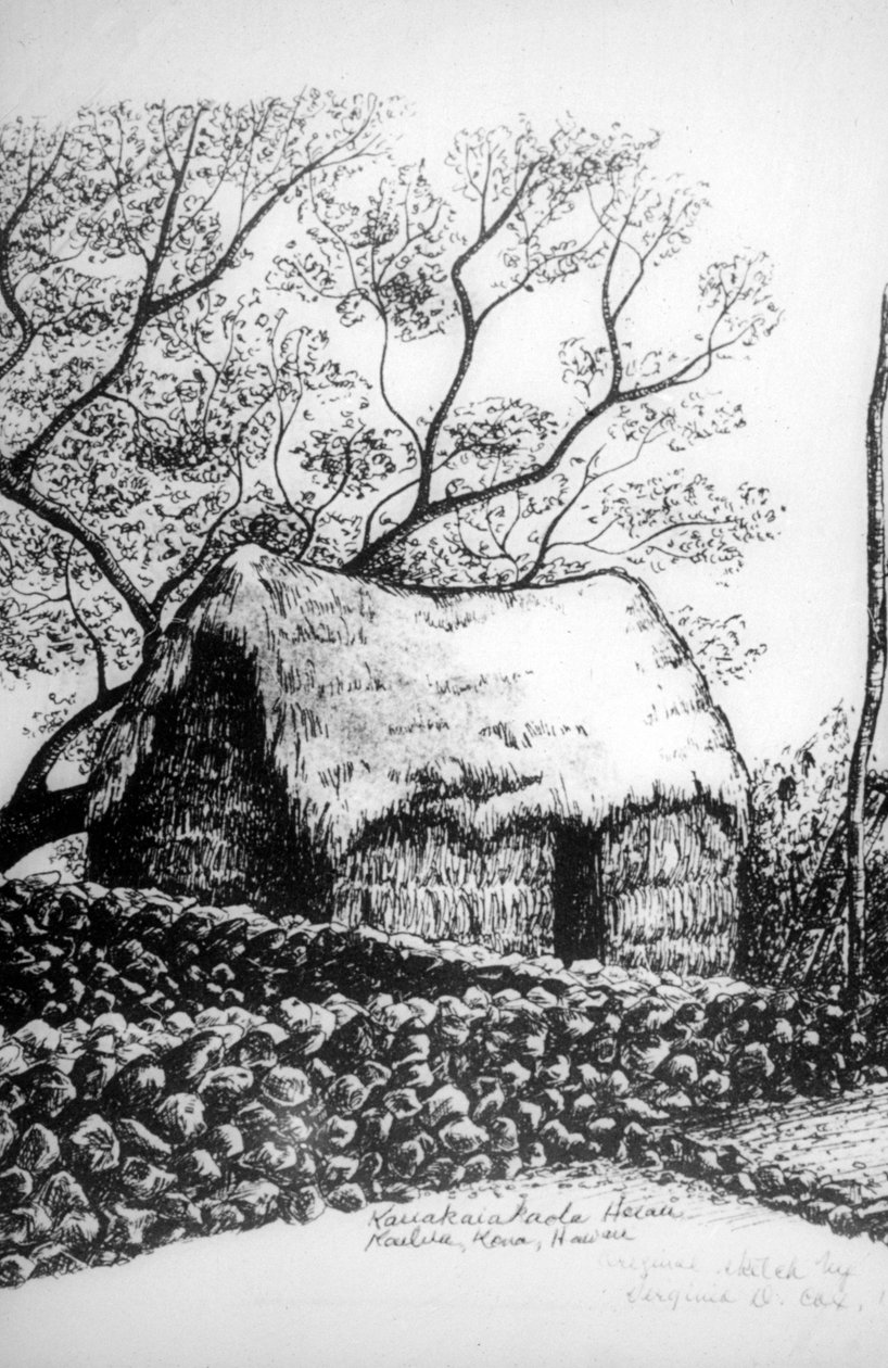 Heiau, Kailua-Kona, Hawaii, 1800-talet av Unbekannt