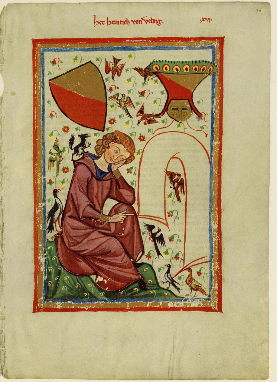 Heinrich von Veldeke från Codex Manesse, mellan 1305 och 1340 av Unbekannt