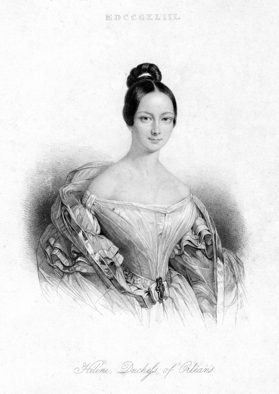 Helene Louise Elizabeth, hertiginna av Orleans, 1843 av Unbekannt