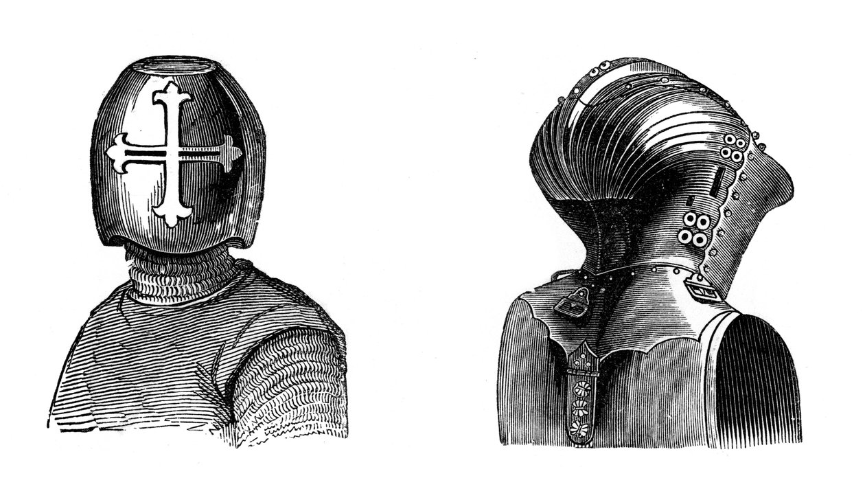 Hjälmar, 1200- och 1400-talen, 1870 av Unbekannt