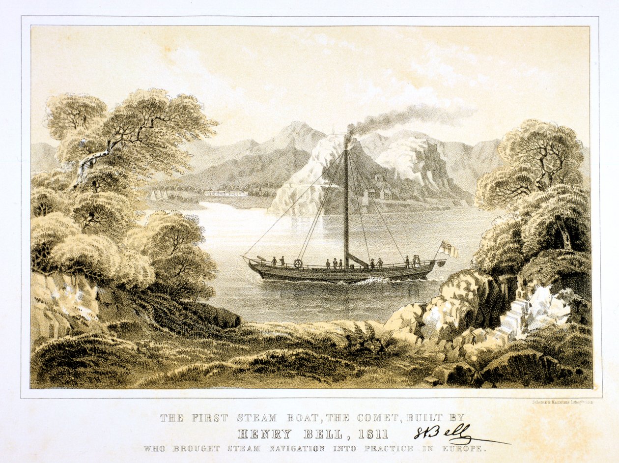 Henry Bells ångbåt Comet of 1811, 1856. av Unbekannt