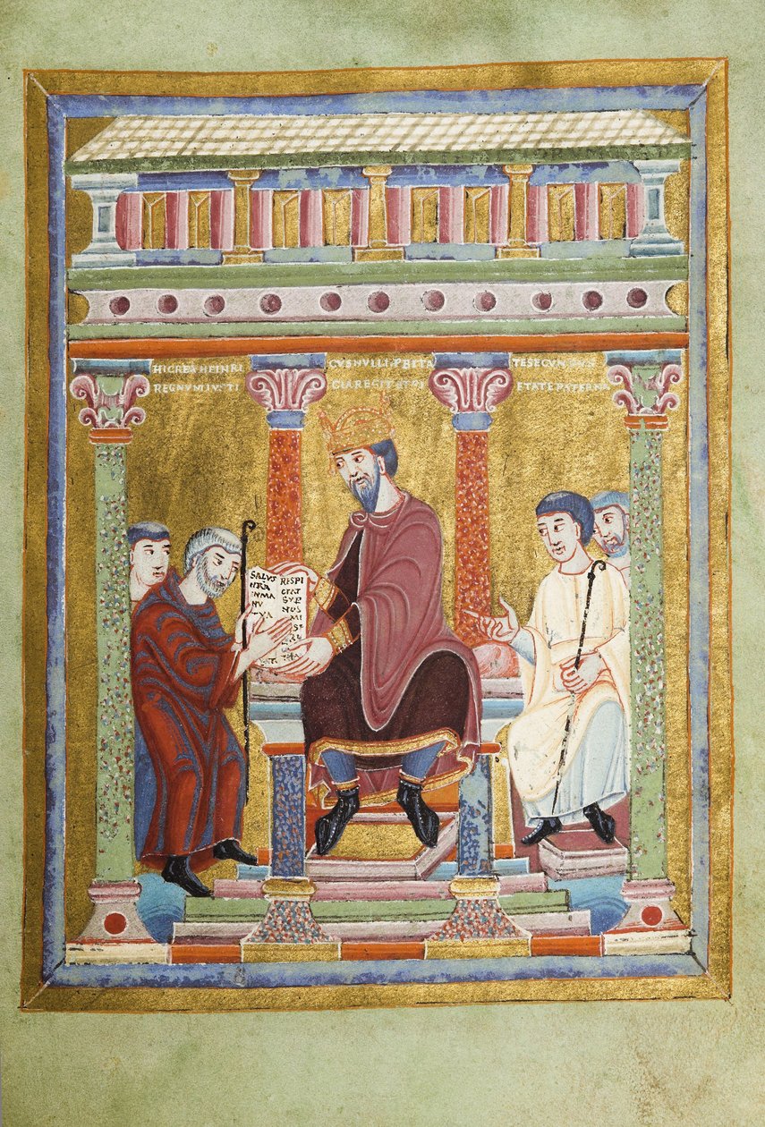 Henrik III, den helige romerske kejsaren Evangelarium för Henrik III, 10391043 av Unbekannt