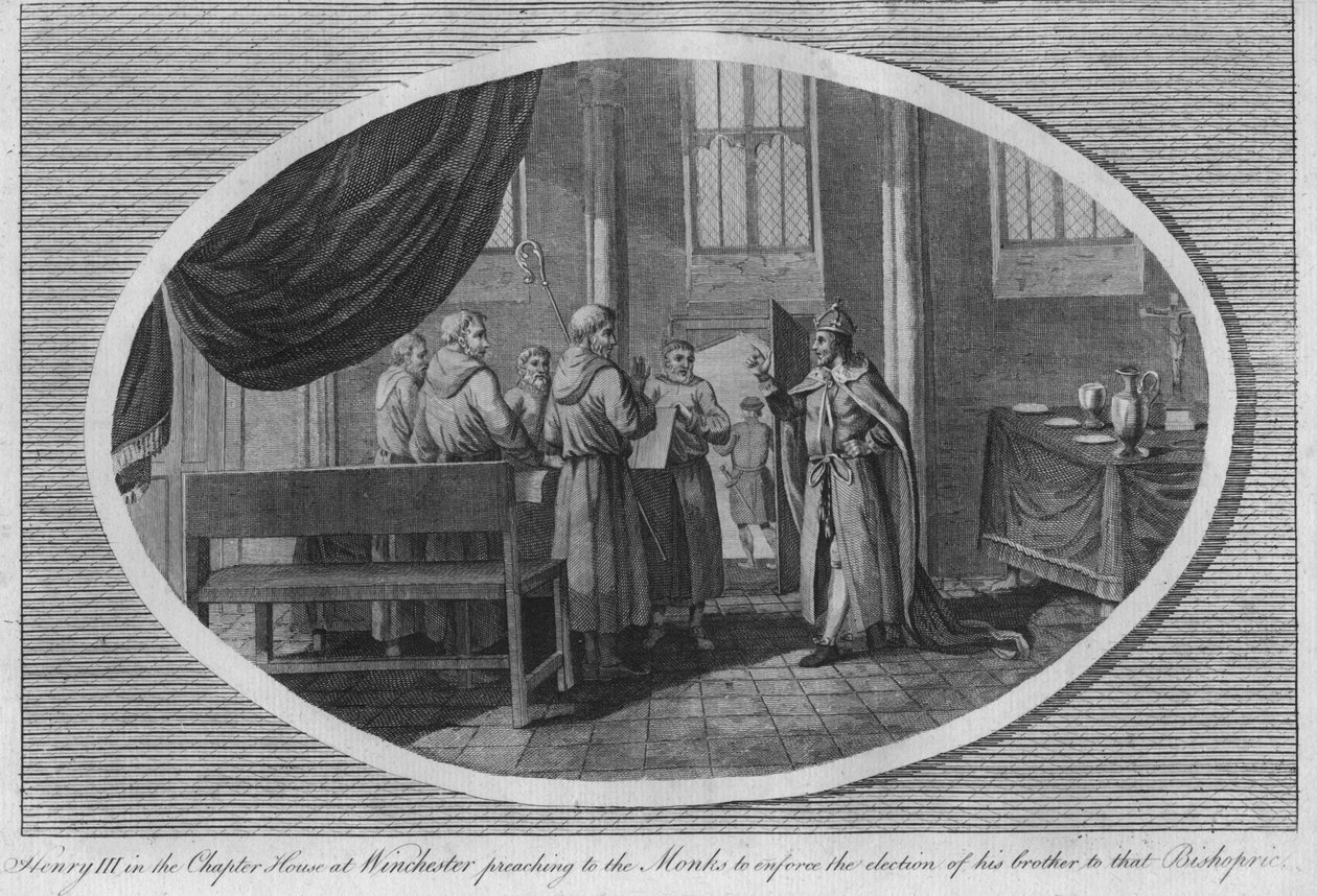 Henry III i kapitelhuset i Winchester Cathedral, 1250 1793 av Unbekannt