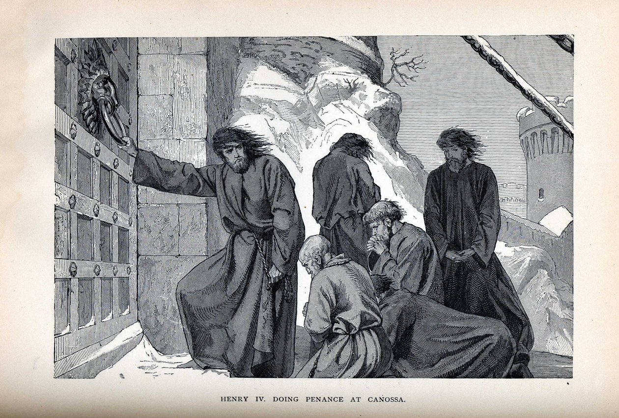 Henry IV gör bot i Canossa, 1882 av Unbekannt