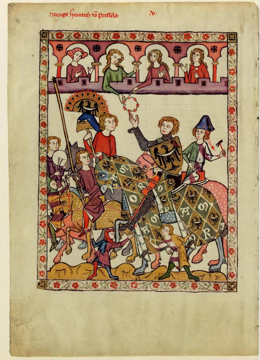 Henrik IV Probus, hertig av Schlesien-Wroclaw från Codex Manesse, mellan 1305 och 1340 av Unbekannt